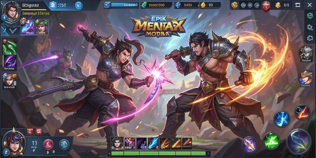 Tampilan aksi mendebarkan dalam gameplay MOBA 2757.