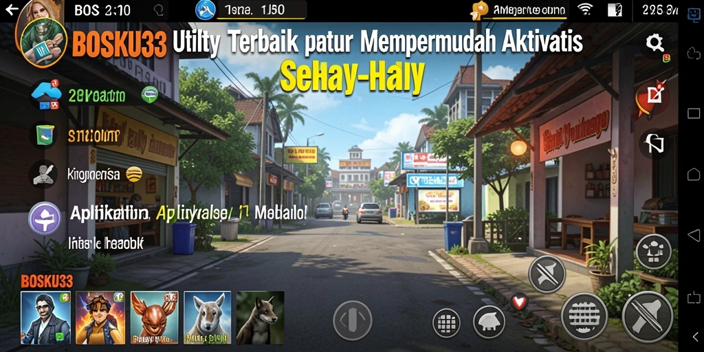 Tampilan antarmuka utama BOSKU33 yang memudahkan navigasi aplikasi Utility.