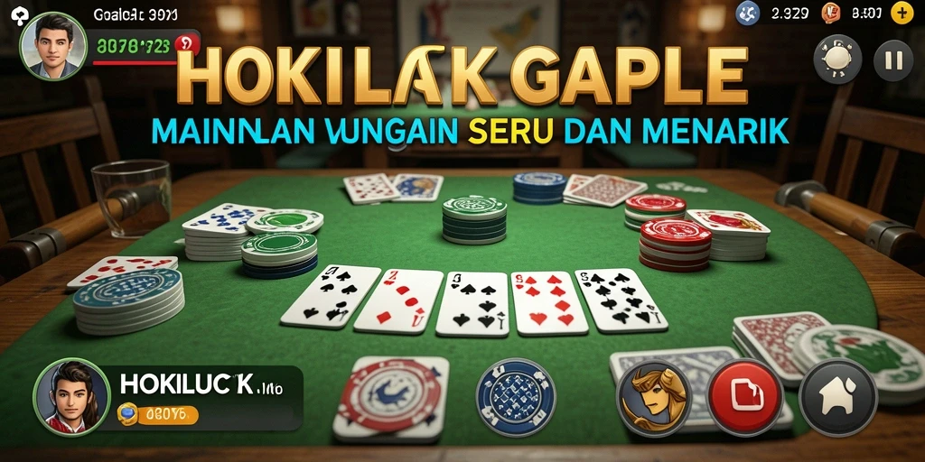 Tampilan menarik dari gameplay Gaple di HOKILUCK.