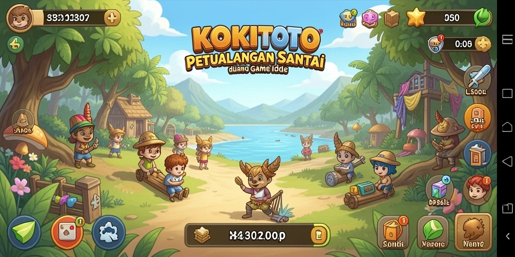 Tampilan gameplay KOKITOTO yang menarik dan penuh warna.