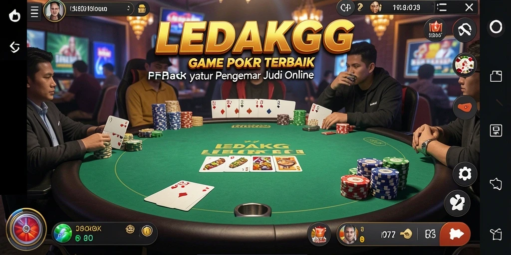 Gameplay menarik dari aplikasi Poker LEDAKGG yang menantang.
