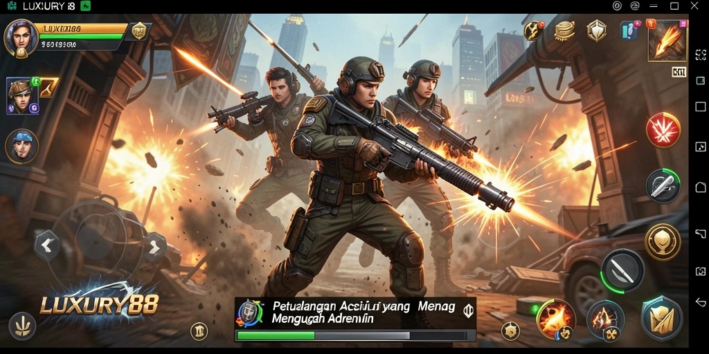 Tangkapan layar gameplay LUXURY88 yang penuh aksi.