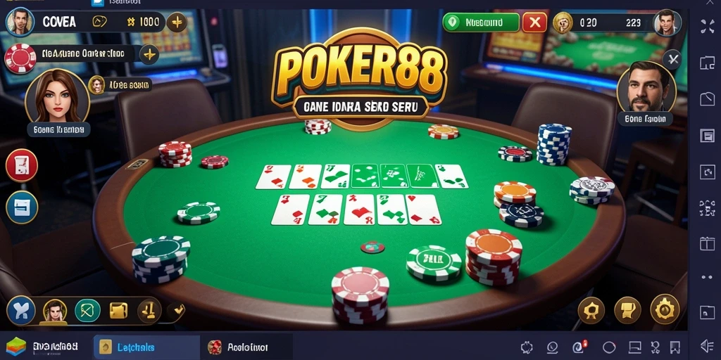 Tampilan gameplay POKER88 menunjukkan bagaimana permainan berjalan secara otomatis.