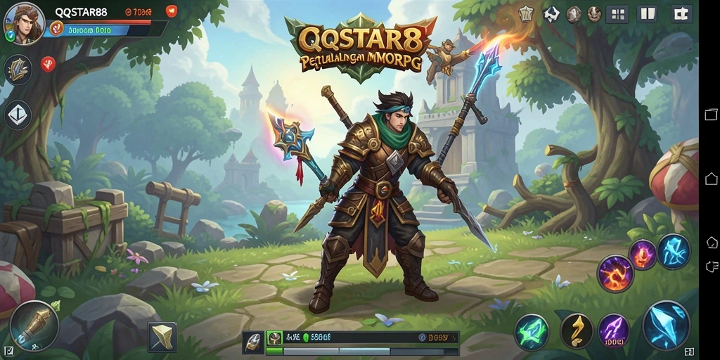 Screenshot utama QQSTAR88 menampilkan aksi seru di dunia MMORPG.