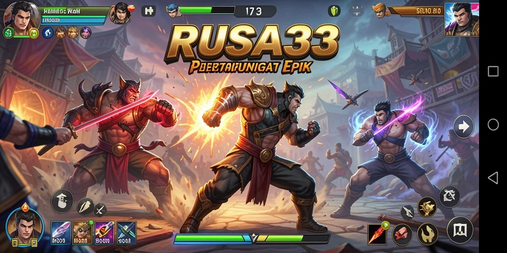 Gameplay RUSA33 menampilkan pertarungan seru dengan karakter yang unik.