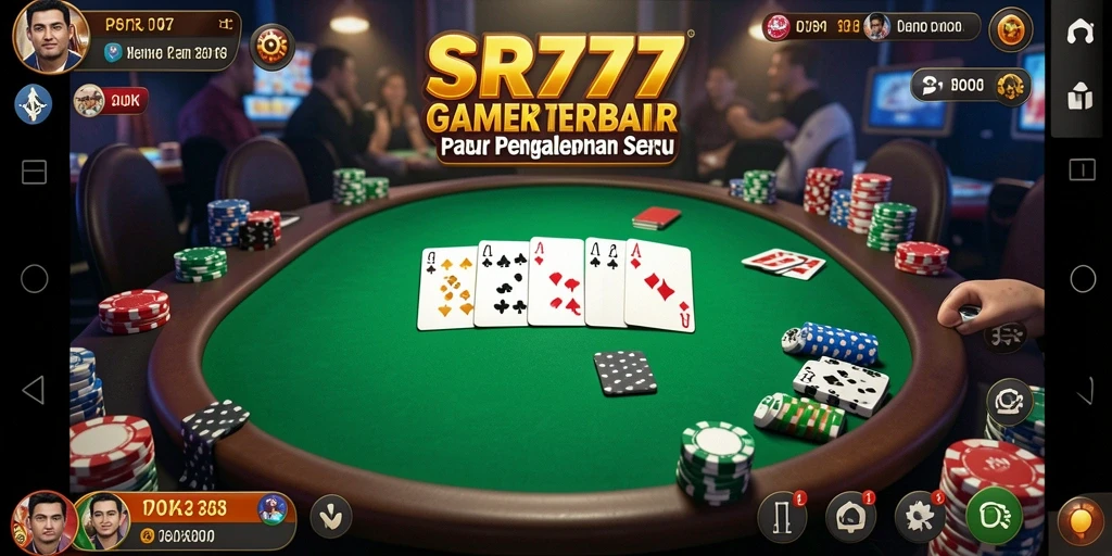 Tampilan gameplay SR777 dengan aksi poker yang dinamis dan interaktif.