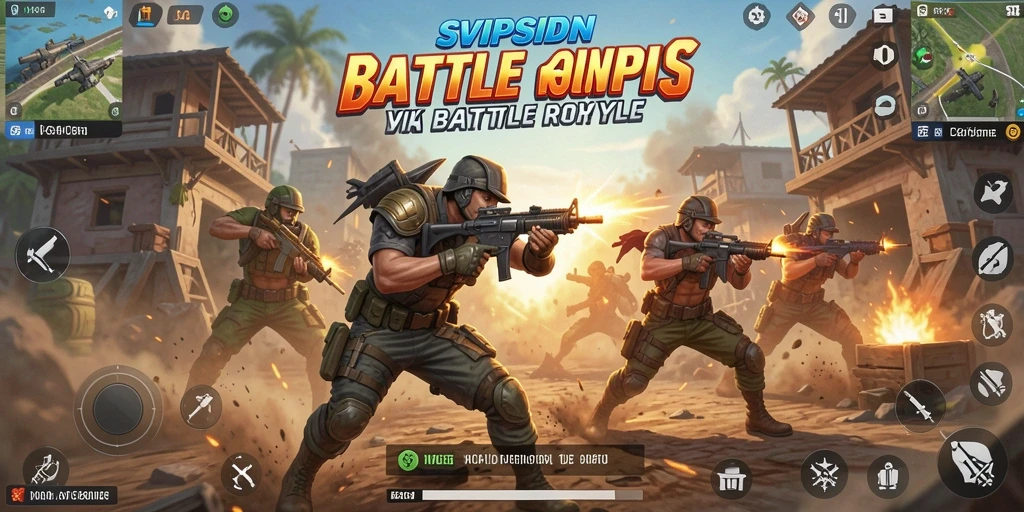 Tampilan gameplay seru dalam pertarungan Battle Royale.